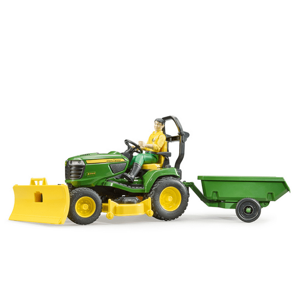 John Deere Lawn Tractor with Trailer and Figure