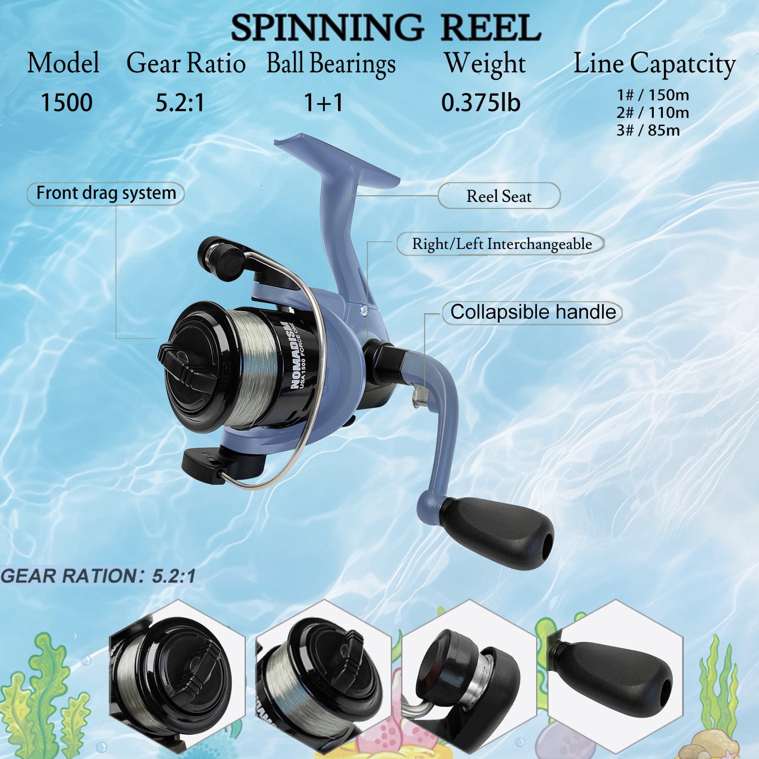 OUTGOO Kids Fishing Pole, Portable Telescopic Fishing Rod and Reel Combo Kit - with Spincast Fishing Reel Tackle Box for Girls, Youth