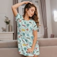 thumbnail image 3 of Yiaed Transport Travel Print Women's Loose-Fit Short Sleeve Nightgown, Soft and Comfortable Sleep Dress for Relaxation and Sleepwear, 3 of 6