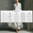 thumbnail image 3 of SAKMAL Womens Dresses Cotton Linen Long Maxi Summer Tiered Flowy Long Sleeve Ruffle Hem V-Neck Vacation A-Line Dress for Women,White,XL, 3 of 5