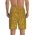 thumbnail image 2 of Balery Gold Glitter Men's Cotton Knit Pajama Shorts Waistband & Pockets,Short Pajama Pants-Medium, 2 of 8