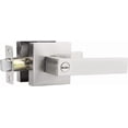 thumbnail image 1 of Square Privacy Door Levers Keyless Chrome Door Handle Indoor Door Handles Interior Bed/Bath Door Lever Handleset Reversible for Left Right Sided Doors, 1 of 7