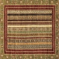 thumbnail image 1 of Ahgly Company Indoor Square Southwestern Brown Country Area Rugs, 4' Square, 1 of 4