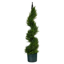 Nearly Natural 3ft. Indoor/ Outdoor Cypress Spiral Artificial Plastic Topiary, Green