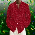 thumbnail image 4 of IWRICH Men's Sparkle Dress Shirt Funny Long Sleeve Printed Casual Shirt Fashion Carnival Button down Holiday Party Tops Red L, 4 of 4