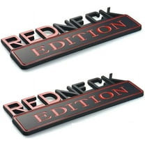 Muzzys (Set of Two) Redneck Edition Emblems, Black and Red, 7" Wide, Large, Decal Sticker Car Truck Badge USA America
