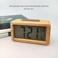 thumbnail image 1 of Wood Digital Clock Light-operated LCD Screen Button Control Simple Durable Birthday Timing Dorm Style Date Display Clocks Temperature Meter Backlight Type 2, 1 of 9