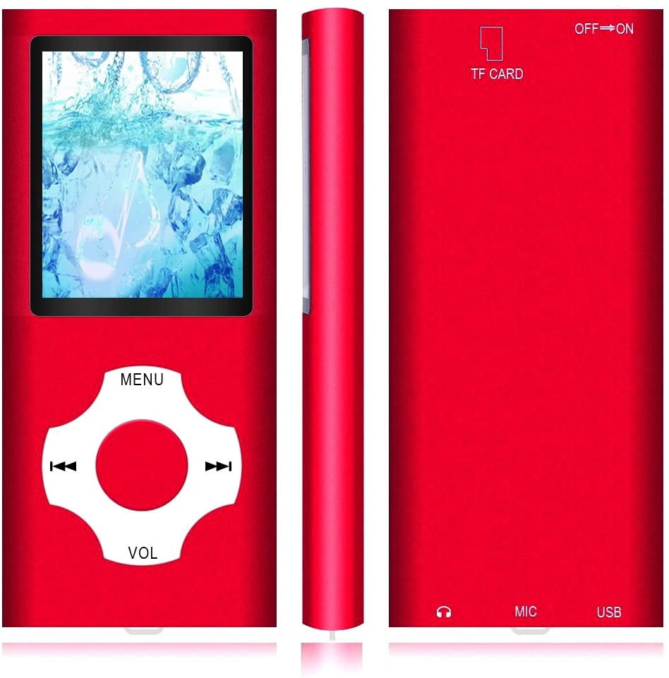 Voice Reco MP3 Player Hotechs MP3 Music Player with 32GB Memory SD Card Slim Classic Digital LCD 1.82 Screen Mini USB Port with FM Radio 