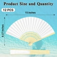 thumbnail image 2 of Topboutique 12 Pieces Handheld Paper Fans,Paper Folding Fans,Folding Hand Fans,White Bamboo Hand Folding Fan,DIY Handheld Blank Fans for Wedding Guests Bridal Shower Dancing Party Favor Decoration, 2 of 7