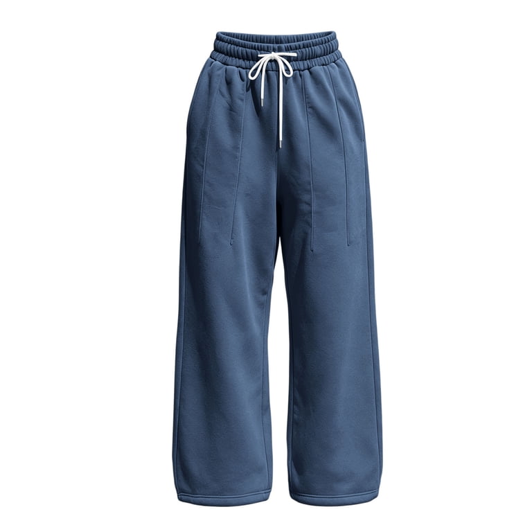 Zynoxe Sweatpants for Women Fall Solid Color Straight Elastic