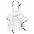 thumbnail image 1 of Abstract Apron, Vertical Arrangement of Chain Like Stripes with Star Form Ornaments, Unisex Kitchen Bib with Adjustable Neck for Cooking Gardening, Adult Size, White Pale Reseda Green, by Ambesonne, 1 of 4