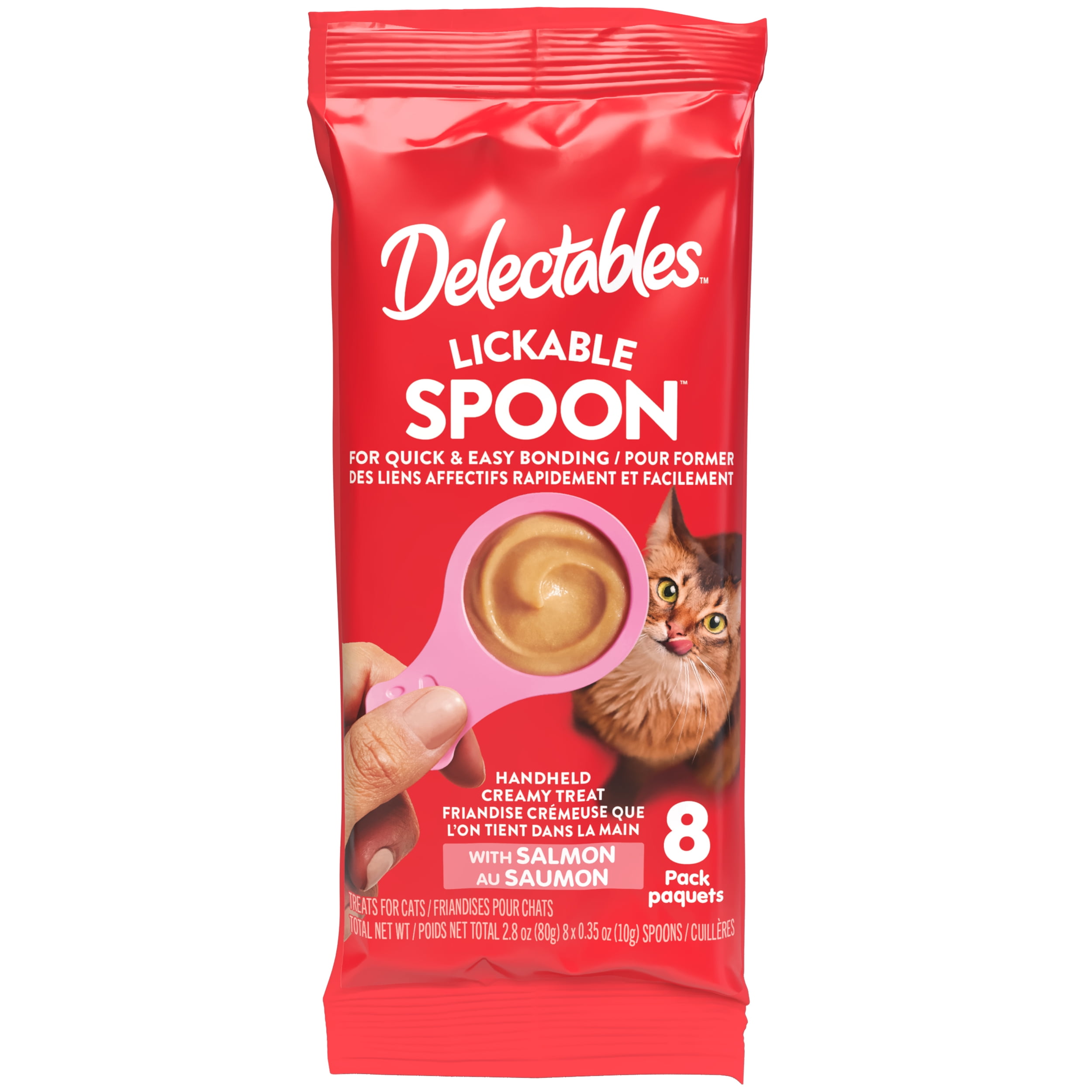(12 pack) Hartz Delectables Lickable Spoon, Interactive Wet Cat Treats, Salmon 8ct