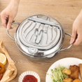 thumbnail image 1 of Stainless Frying Pot 3.2L Double Ear 201 Stainless Steel Deep Fryer Pot with Oil Drip Drainer Rack  for Tempura, 1 of 7