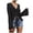 Black, variant on Riforla Swimsuit Coverup Women Crochet Top Beach Cover up Drawstring Shirt Beachwear Lace up Long Sleeve Shirt Green XL