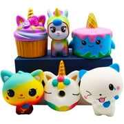 TOYIFY 6 Pack Squishies Toys Set Slow Rising Jumbo Unicorn Cake Donut Cat Squishy for Kids Christmas Birthday Gift,Party Favor Treasure Box Classroom Prizes