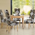 thumbnail image 3 of Unique Bargains Stretch Spandex Dining Chair Slipcover Beige and Brown, 3 of 8