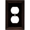 brainerd 64410 beaded single duplex outlet wall plate / switch plate / cover, venetian bronze