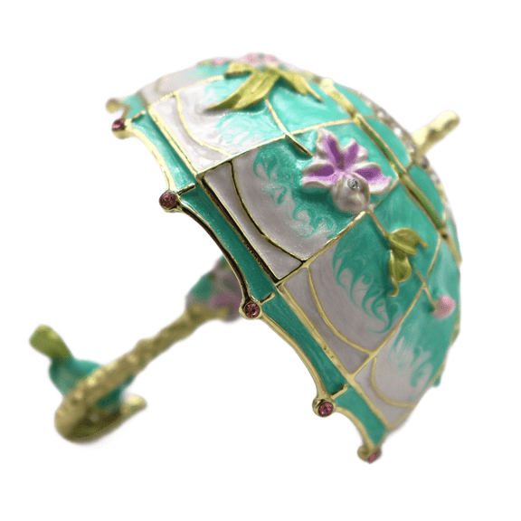 Metal Craft Enamel Ornament Umbrella Jewelry Box Trinket Counter Decoration Bithday Gift Trinket Box For Home Decor Necklace Rings Earrings Organizer