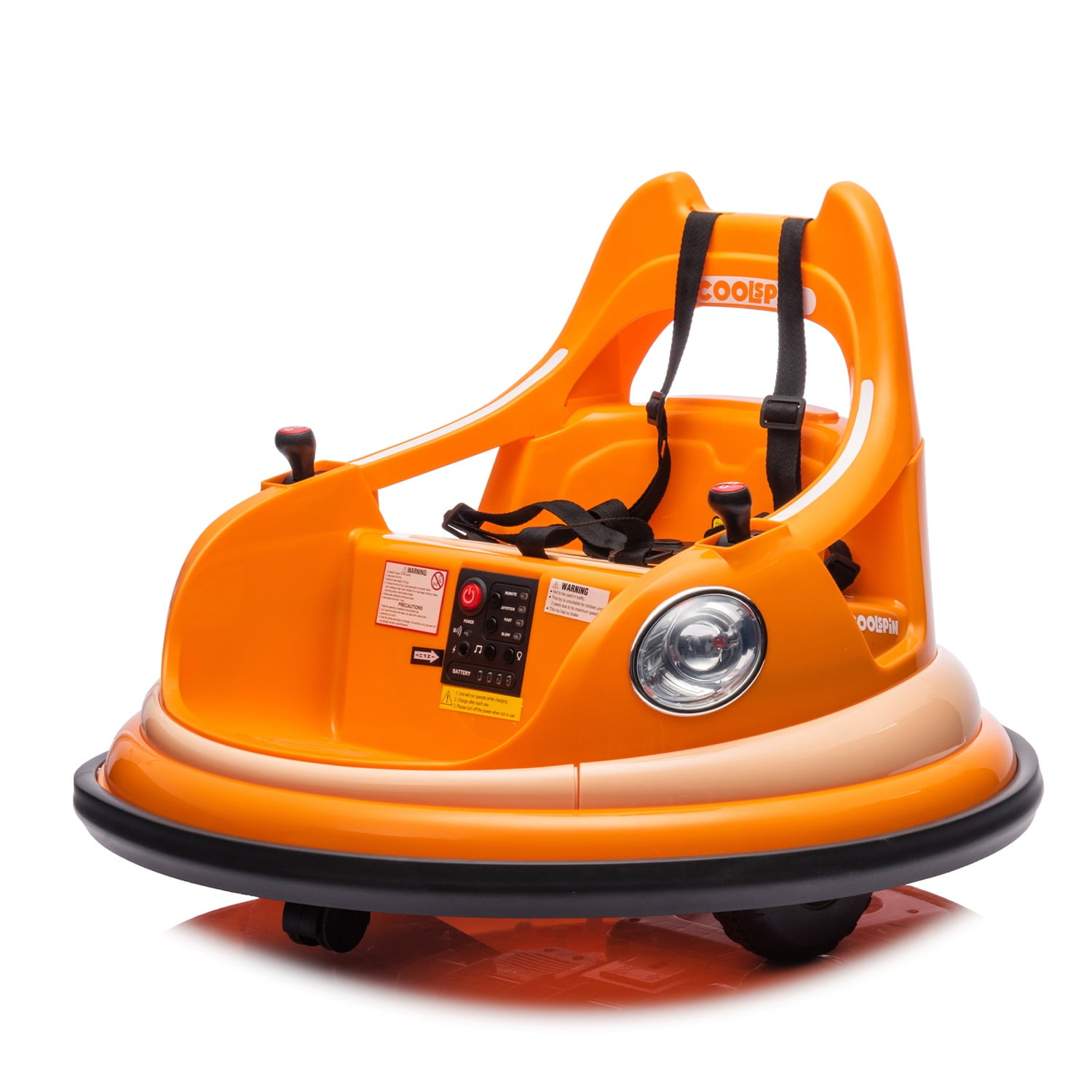 CIPACHO 12V Electric Ride On Bumper Car for Kids & Toddlers 1.5-5 Years Old, Baby Bumping Toy Gifts, LED Lights, 360 Degree Spin, Orange CIPACHO 12V Electric Ride On Bumper Car for Kids & Toddlers 1.5-5 Years Old, Baby Bumping Toy Gifts, LED Lights, 360 Degree Spin, Orange