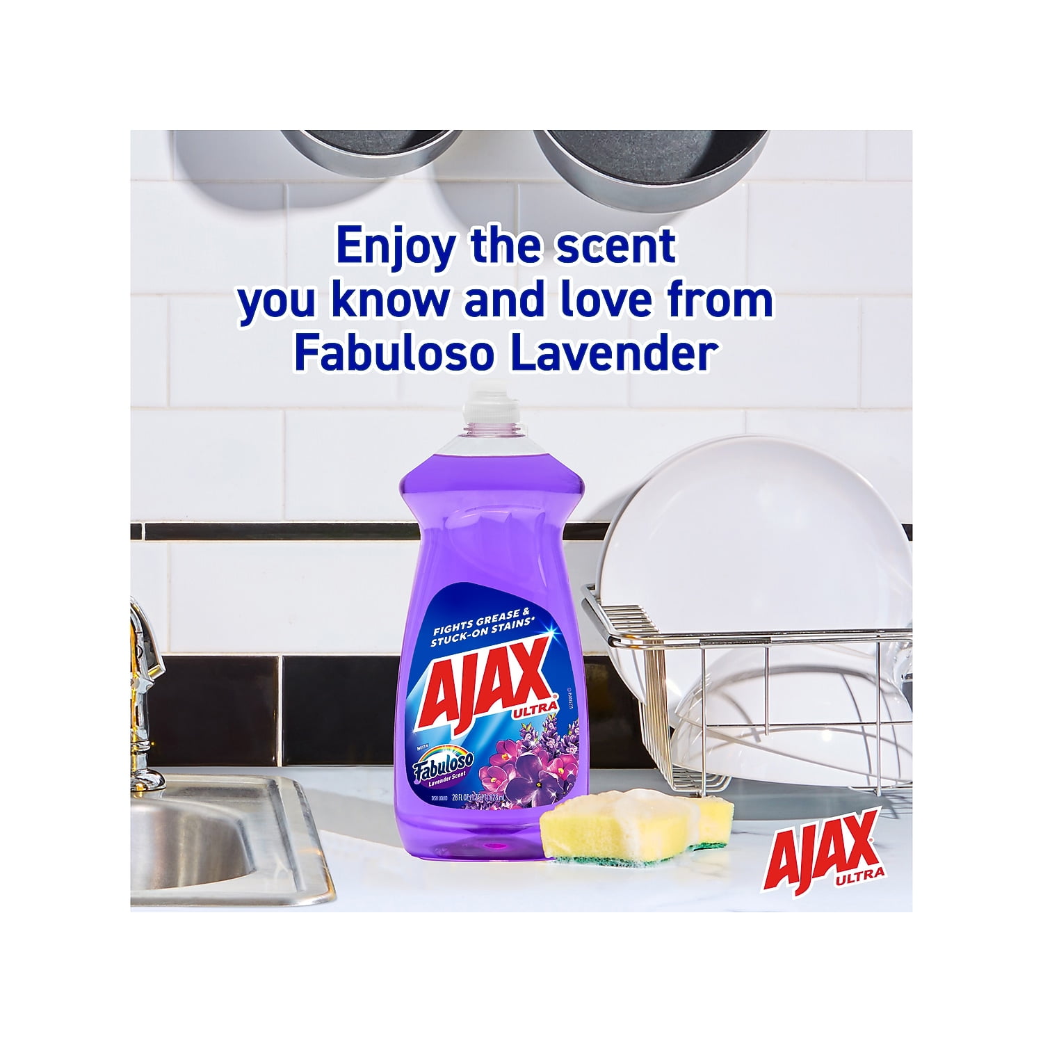 Ajax Ultra Dish Soap Fabuloso Lavender 28 fl. oz 9/Carton (61037540CT)