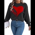 thumbnail image 2 of Suéter de San Valentín para Mujer, Jersey de Punto con Corazón, Larga, Informal. Negro S, 2 of 10