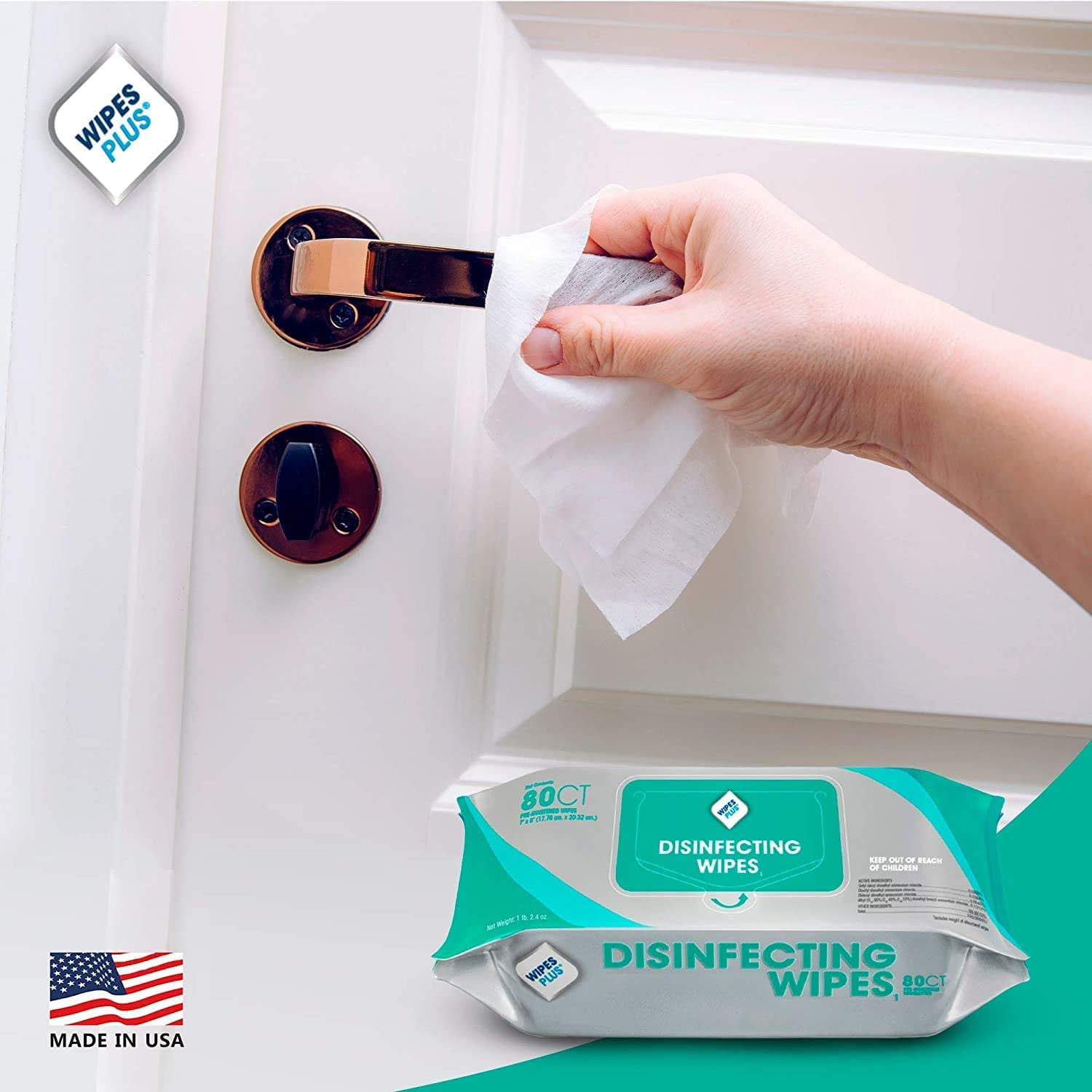 Disinfecting Wipes Bulk (960 Total Wipes) - 12 Packs of Industrial Strength Sanitizing Wipes - 80 Disinfectant Wipes per Pack - Made in USA