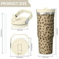 thumbnail image 4 of Leopard Print 30oz Handheld Travel Tumbler with Handle – Double Wall Stainless Steel Insulated Cup, Flip Straw Lid, Leak-Proof & BPA-Free for Hot and Cold Drinks – Durable Coffee & Juice Mug White, 4 of 6