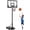 Black, variant on OLAKIDS Basketball Hoop Outdoor, Portable 3.3-7 FT Height Adjustable Goal System with Wheels Shatterproof Backboard, Fillable Base for Kids Youth Teens Adults Driveway Backyard Pool Indoor