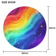 thumbnail image 6 of Rainbow Tie Dye Wave Pattern Round Tablecloth 60"x60",Wrinkle Wipeable Table Cloth for Kitchen Dining Room Picnic Patio Party, 6 of 6
