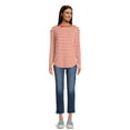 thumbnail image 2 of Time and Tru Women's Long Sleeve Boat Neck Top, Sizes XS-XXXL, 2 of 5