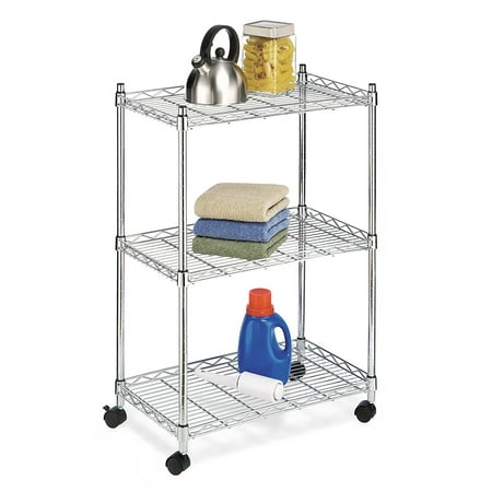 Whitmor Supreme Small 3 Tier Shelves Black Supreme 3 Tier Chrome Cart