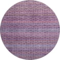 thumbnail image 2 of Addison Rugs Mayfield Premium Machine Washable Transitional Stripes Purple Round Rug, 8' x 8', 2 of 6