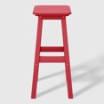 thumbnail image 3 of WestinTrends Malibu 29" HDPE Outdoor Patio Square Bar Stools (Set of 2), Red, 3 of 8
