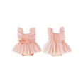 thumbnail image 2 of FAROOT Bébé Filles Tulle Robe Romper Dot Imprimer Vol Manche Cou Carré Noeud Combinaison, 2 of 9