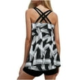 thumbnail image 4 of Lopeceal Women Plus Size Tankini Swimsuit Two Piece Flowy Swimdress Printed Tie Front V Neck Bathing Suits with Shorts, 4 of 6
