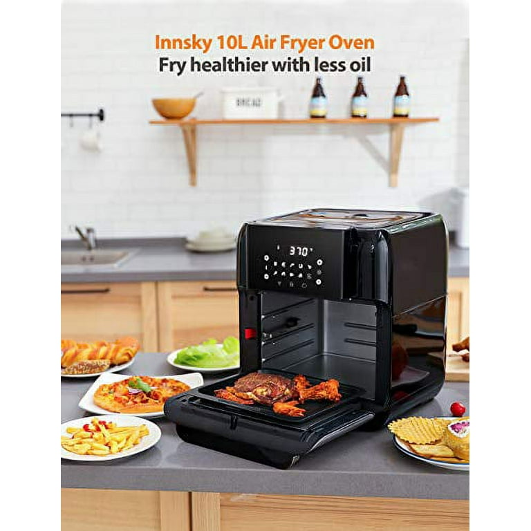 innsky air fryer oven, 10.6qt 1500w electric air fryer with led digital  touchscreen 10-in-1 countertop oven with dehydrator & rotisserie, 6