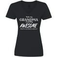 thumbnail image 3 of Inktastic Yeah My Grandma is Pretty Awesome Women's V-Neck T-Shirt, 3 of 5