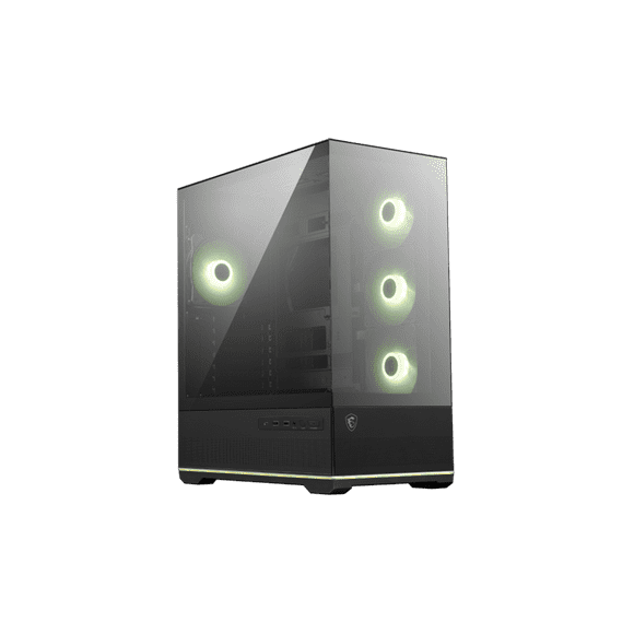 MSI MAG PANO 110R PZ - Boîtier PC Gaming Tour Moyenne - Panneau Latéral en Verre Trempé - 3 x Ventilateurs ARGB 120mm - Support de Refroidissement Liquide jusqu'à Radiateur 360mm - Panneau en Maille pour Flux d'Air Optimisé