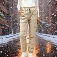 thumbnail image 4 of Ghalytn Women's Quilted Padded Winter Jogger Pants - Drawstring Warm Cuffed Ankle Trousers with Pockets, 4 of 6