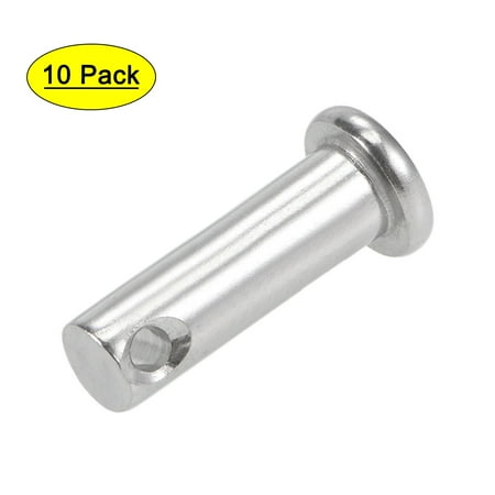 

Single Hole Clevis Pins - 8mm x 25mm Flat Head 304 Stainless Steel Link Hinge Pin 10 Pcs