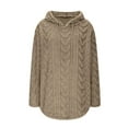 thumbnail image 7 of Ltctricy Women's Fuzzy Fleece Hoodies Casual Long Sleeve Drawstring Curved Hem Textured Pullover Sweatshirts Cozy Tunic Sweaters(Khaki,XX-Large), 7 of 7