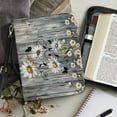 thumbnail image 4 of ZUXONGSY Daisy Floral Butterfly Wood Print Bible Cover for Women PU Leather Bible Case with Handle Lightweight Bible Carrying Case with Pen Holder Large Church Bag for Study and Daily Commuter, L, 4 of 7