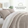 thumbnail image 4 of Noble Linens 2-Piece Natural & Latte Reversible Down Alternative Comforter Set, Twin/Twin XL, 4 of 12