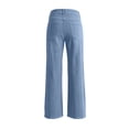 thumbnail image 7 of SAWOBUUN Women Wide Leg Jeans Straight Leg Stretchy Jeans High Waisted Loose Fit Denim Pants with Pockets, 7 of 7
