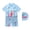 AB195 Blue, variant on Bainana Toddler Buoyancy Swimsuit For Girls Cartoon Print Short Sleeve Crew Neck One-Pieces Swimwear Comfortable Cute Little Girls Summer Holiday Beachwear With Cap Light Pink Size 6-7 Years
