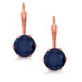 thumbnail image 2 of Gem Stone King Blue Sapphire Leverback Earrings for Women (2.20 Cttw, Gemstone September Birthstone, Round 6MM), 2 of 4