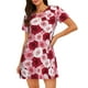 thumbnail image 1 of Fotbe Rose Bata de Dormir para Mujer con Estampado, Camisón de Algodón de Manga Corta, Ropa de Dormir Casual, 1 of 6