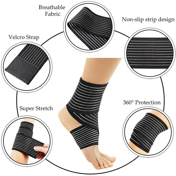 Elastic Compression Bandage Compression Sleeve for Men and Women,  Compression Wraps Lower Legs for Stabilising Ligament, Joint Pain, Sport,  Adjustable