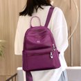 thumbnail image 4 of Bolso de hombro escolar de nailon resistente al agua, mochila de viaje informal para mujer (púrpura), 4 of 5