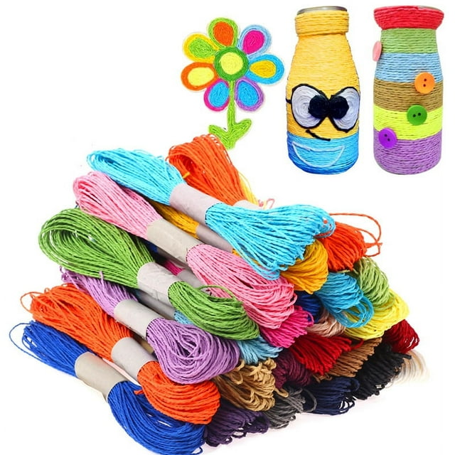 Cuerda de papel tejida de doble hebra de 24 colores/cuerda de papel hecha a mano al por mayor/materiales artísticos tejidos DIY para jardín de infantes